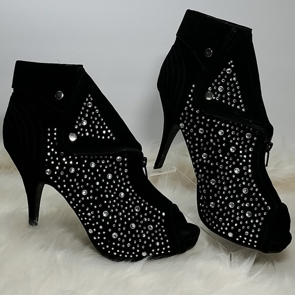 Deb Shoes - Deb Jeweled Peep Toe Booties